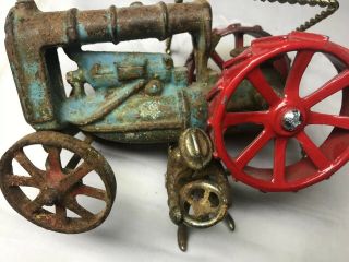 Old Antique Arcade Cast Iron Fordson 6” Tractor With Driver