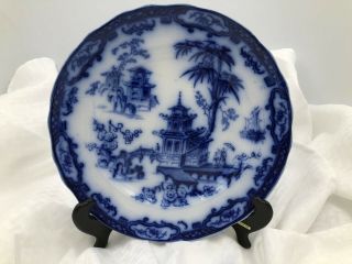 Antique Flow Blue Hindostan 1850 Dinner Plate Pre - Owned