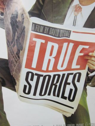 David Byrne TRUE STORIES Vintage 1986 Talking Heads 1 - sheet Movie Poster 27x41 4