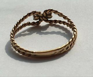 9ct,  Gold Natural Diamonds Antique Knot Ring Size N 1/2 US 7 A Beauty 5