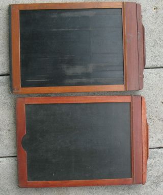 2 Antique Wood Sheet Film Plate Holders 5x7 W/4x5 Adapters Kodak