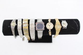 8 X Vintage Ladies Wristwatches Hand - Wind Inc Technos,  Rotary Etc