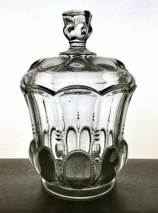 Eapg Antique U.  S.  Glass No.  15077 " Michigan " Sugar Bowl With Lid