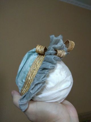 Marvelous antique velvet,  silk and straw Bebe doll bonnet,  German/French 2