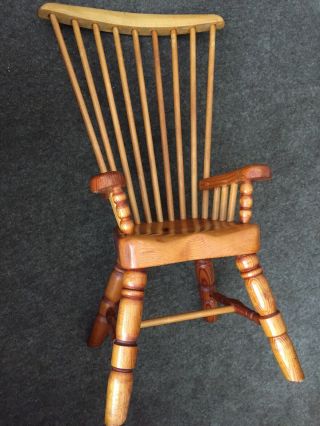 Vintage Pine High Back Chair - Suitable For Small Child,  Doll Or Teddy Bear