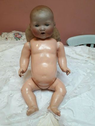 Antique Armand Marsaille Doll Large Baby Bisque Head Composite Body 351/6k