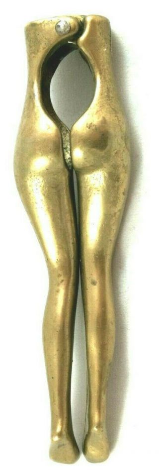 Vintage Woman Nutcracker Nude Bronze Naked Girl Legs Heavy Antique Cast Solid