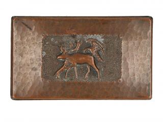 A Swedish Arts & Crafts Copper Box Jamtslojd 1920 Moose Eagle Wolf
