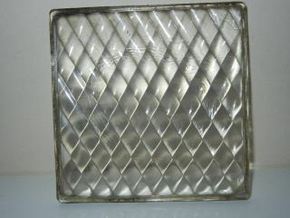 10pressed Glass Panes For Crafts.  Antique 4in,  X4in.  X1/4in.