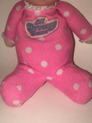 Vintage 1982 Mattel LIL DROWSY BEANS Pink Pajamas 10 