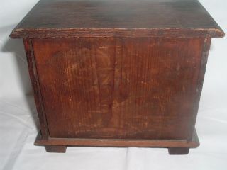 Antique Miniature Diminutive Wooden Chest of Drawers / possible Dollhouse Toy 4
