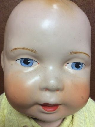 Antique Vintage Big boy Doll Painted Face Composition 24 