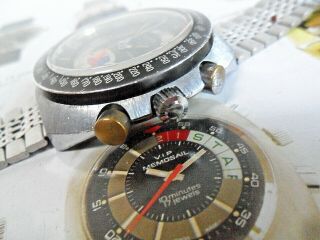 HTF Vintage 1970 ' s Men ' s Sicura 3 Star 17J Swiss Chronograph Chrono Graphe Watch 2