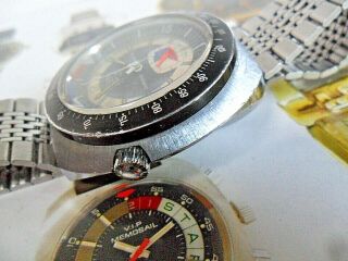 HTF Vintage 1970 ' s Men ' s Sicura 3 Star 17J Swiss Chronograph Chrono Graphe Watch 8