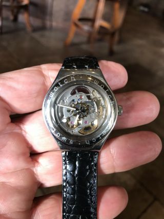 Vintage Swatch Irony Mens Body And Soul Metal Skeleton Dial Automatic Watch