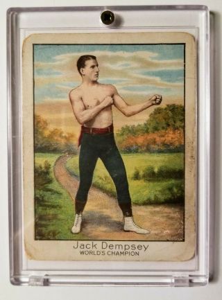 1910 Jack Dempsey T220 Mecca Tobacco Boxing Card Boxer Prize Fighter Antique