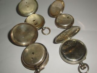 4 Vintage Pocket Watches 2 Solid Silver 2