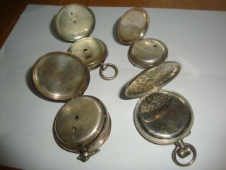 4 Vintage Pocket Watches 2 Solid Silver 5
