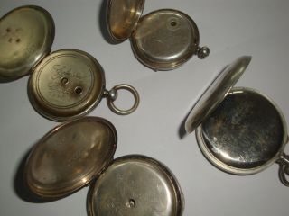 4 Vintage Pocket Watches 2 Solid Silver 6