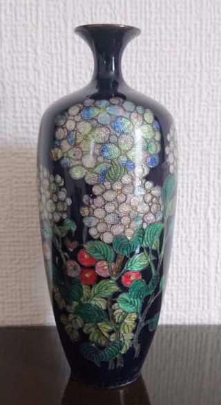 Small Antique 19th C Meiji Period Japanese Cloisonne Vase