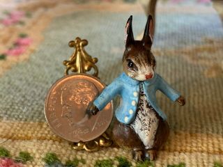 Antique Miniature Dollhouse Franz Bergman Austrian Vienna Bronze Petter Rabbit 8