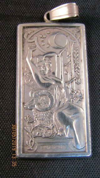 Vintage Hallmarked Silver Zodiac Pendant