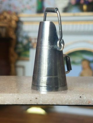 Antique French Dollhouse Miniature Sterling Silver Watering Can Pitcher 1:12