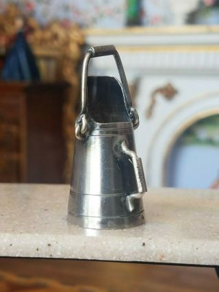 Antique French Dollhouse Miniature Sterling Silver Watering Can Pitcher 1:12 2