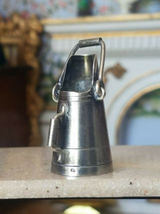 Antique French Dollhouse Miniature Sterling Silver Watering Can Pitcher 1:12 6