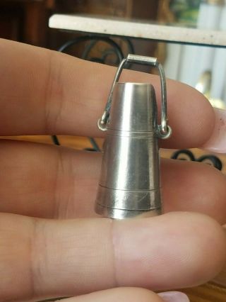 Antique French Dollhouse Miniature Sterling Silver Watering Can Pitcher 1:12 7