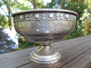 Vintage Sterling Bowl By Mueck - Carey Co.  In Royal Rose Pattern W/ Weighted Base