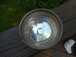 VINTAGE STERLING BOWL BY MUECK - CAREY CO.  IN ROYAL ROSE PATTERN W/ WEIGHTED BASE 4