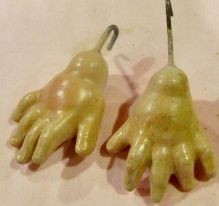G383 Antique 1 3/8 " Compo Hands For Antique French Or German Bisque Doll