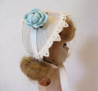 Vintage Organdy Bonnet/hat Vogue Ginny,  Ginger,  Muffie & 8 " Dolls