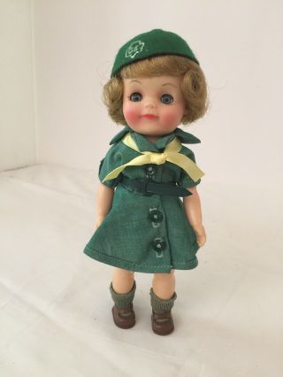 Vintage 1965 Effanbee Junior Girl Scout Doll 8 1/2” Tall