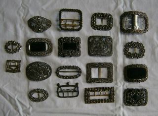 Vintage Antique Metal Pin Shoe Buckles Costume Jewellery