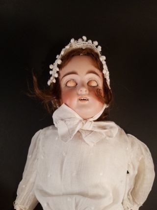 Antique Bisque Doll - Germany - leather body - sleepy eyes - 18 inch 2