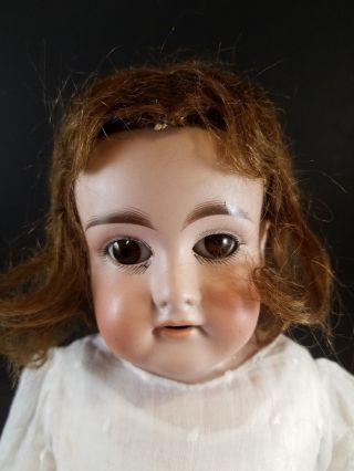 Antique Bisque Doll - Germany - leather body - sleepy eyes - 18 inch 7