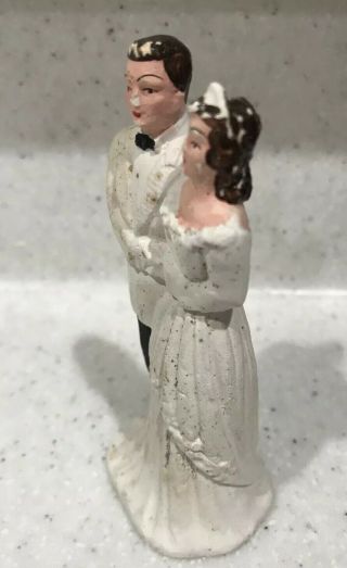 Vintage VERY OLD Bride Groom Marriage Wedding Cake Topper Figurine 5