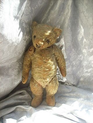 Antique Steiff? Or British Farnell 18 " Fully Jointed White Mohair Teddy Bear Toy