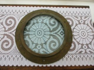 Vintage Solid Brass Ship / Boat Porthole Window 32cm Outer Diameter,  Thick Glass