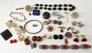 Antique Vintage Mixed Costume Jewellery Jewelry Joblot Bracelets Beads