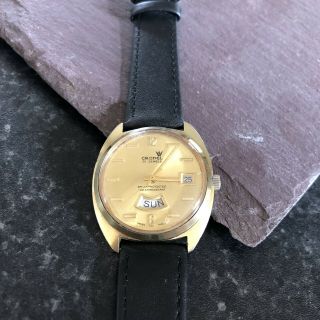Vintage Mens Gold Plate Cronel 21 Jewel Calendar Day/date Wrist Watch Goodrunner