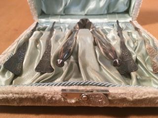 Antique 1880 Pairpoint Mfg.  Co Nut Cracker And 4 Picks In Presentation Case