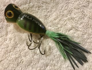 Fishing Lure Fred Arbogast Hula Popper Great Yellow Belly Perch Color Crank Bait