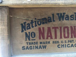 Vintage No 512 National Washboard Co.  Wood Glass Farmhouse Primitive Washing 3