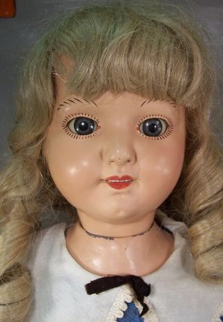 Rare Antique Composition NEDCO Doll,  27 inch,  England Doll Company 2