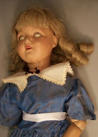 Rare Antique Composition NEDCO Doll,  27 inch,  England Doll Company 4
