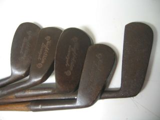 5 Antique Wright Ditson Berwyck Golf Clubs Wood Shaft Irons