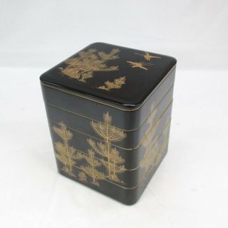 A031: High - Class Japanese Tier Of Old Lacquered Boxes Jubako W/fantastic Makie